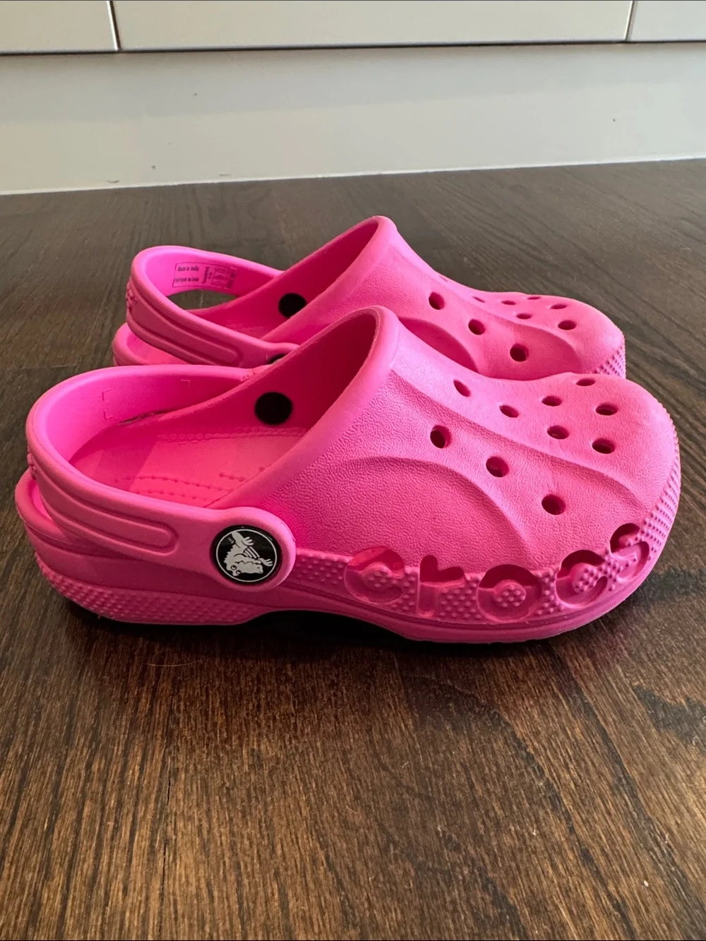 Crocs Kids’ Baya Clog Electric Pink Girls Size C11 Toddler Slip-On Sandals